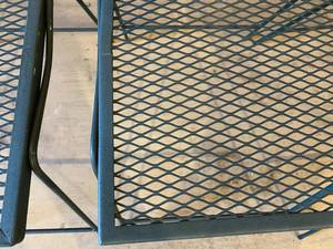 lot 154 image: 3 small green rectangular metal side tables.