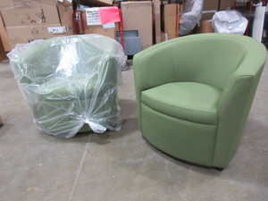lot 603 image: A PAIR OF GLOBAL UPHOLSTERED CLUB CHAIRS - NEW