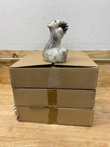 lot 64 image: Lot of 3 Cases of-  Foam Squirrels with Pine Cone Decorations (8 per case)