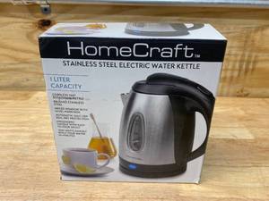 lot 81 image: HOMECRAFT 4-Cup Stainless Steel Cordless Electric Kettle
