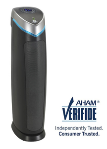 lot 27 image: GERMGUARDIAN 5-in-1 Pet Pure True HEPA Air Purifier System UV Sanitizer and Odor Reduction, 28 in. Digital Tower