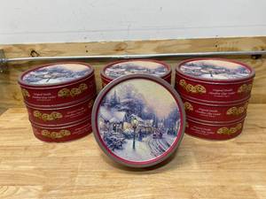 lot 84 image: ORIGINAL GOURMET Lot of 10-  Thomas Kinkade Holiday Tins