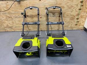 lot 88 image: RYOBI Lot of 2-  21 40V Brushless Cordless Electric Snow Blower RY40806VNM (parts or repair)