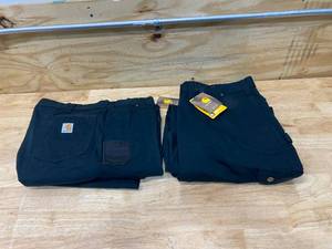 lot 110 image: CARHARTT Lot of 2-  Mens 44 in. x 30 in. Black Cotton Ripstop Relaxed Fit Work Pants
