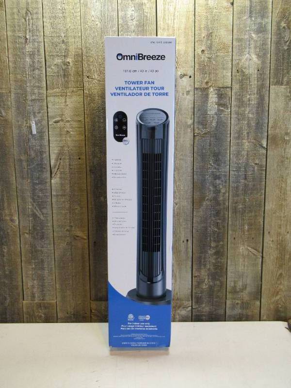 lot 12 image: OmniBreeze Tower Fan w remote