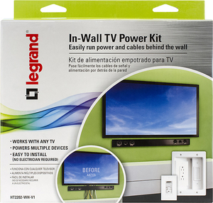 lot 24 image: Legrand - In-Wall Flat Screen Power and Cable Concealment Kit - White