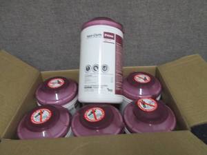 lot 37 image: Case of 6 -70ct Canisters Sani-Clot...