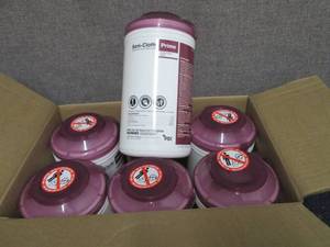 lot 39 image: Case of 6 -70ct Canisters Sani-Clot...