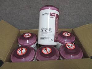 lot 41 image: Case of 6 -70ct Canisters Sani-Clot...