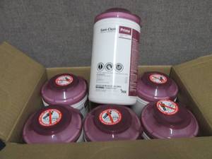 lot 43 image: Case of 6 -70ct Canisters Sani-Clot...