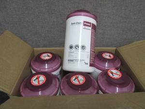 lot 46 image: Case of 6 -70ct Canisters Sani-Clot...