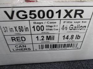 lot 60 image: Red Can Liners 100 ct 37x50 inch 44...