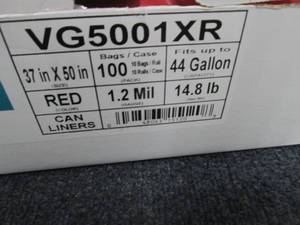 lot 66 image: Red Can Liners 100 ct 37x50 inch 44...