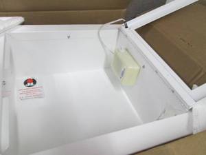 lot 75 image: Semi-Recessed White Steel Wall Cabi...