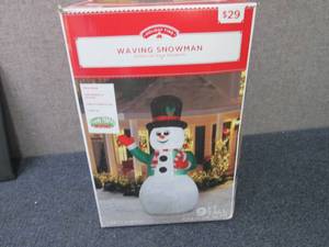 lot 130 image: Waving Snowman 9 ft open box...