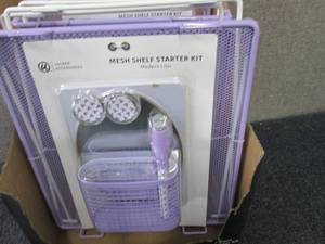 lot 151 image: 4 Modern Lilac Mesh Shelf Locker St...