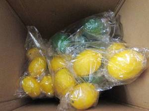 lot 36 image: box of fake lemon and limes ...