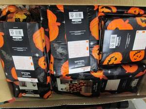 lot 72 image: box of halloween table cloths and o...