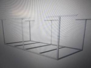 lot 114 image: White Adjustable Height Overhead Ga...