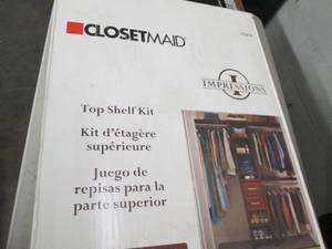 lot 117 image: closetmaid top shelf kit dark cherr...