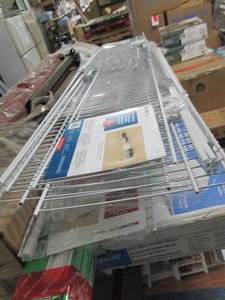 lot 116 image: lot of grey and white wire shelving...