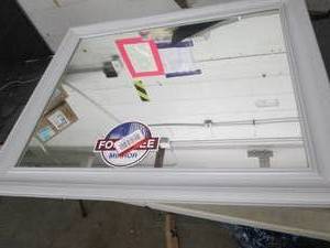 lot 126 image: 27.5 x 33.5 inch grey mirror...