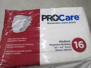 lot 134 image: procare breathable adult briefs med...