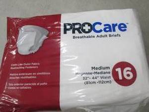 lot 135 image: procare breathable adult briefs med...