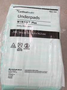 lot 143 image: ardinal health underpads wings plus...
