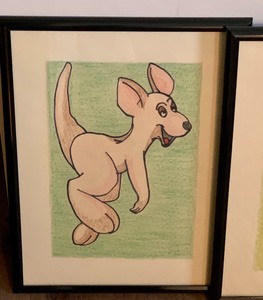 lot 7 image: Three Framed Whimsical Cartoon Character Colorings