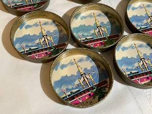 lot 68 image: 23 Vintage Metal Space Themed Coasters