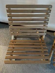 lot 74 image: 2 Collapsible Wooden Lawn  Patio Chairs