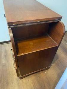 lot 150 image: Vintage Wooden Sewing Machine Table