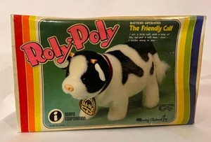 lot 198 image: Vintage Roly-Poly Friendly Calf Toy in Original Box