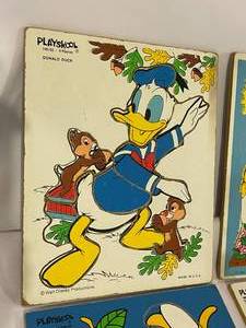 lot 201 image: Vintage Wooden Playskool Puzzles