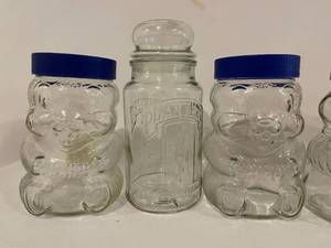 lot 257 image: Vintage Skippy and Planters Bear Jars