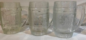 lot 337 image: 3 Dads Root-beer Glass Mugs and Dr Pepper Pitcher