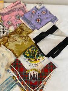 lot 338 image: Vintage Scarf Lot, Many Are Silk