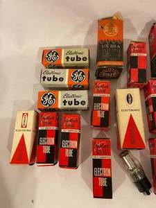 lot 364 image: Large Lot of Vintage Glass Radio Tubes in Original Boxes
