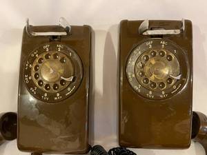 lot 368 image: Two Vintage Wall Mount Rotary Phones