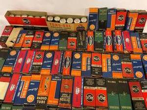 lot 369 image: Large Lot of Vintage Glass Radio Tubes in Original Boxes