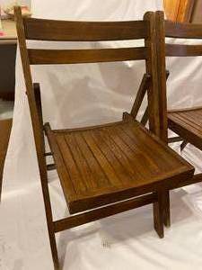 lot 403 image: Two Vintage Wooden Folding Chairs