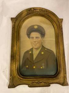 lot 412 image: 2 AMAZING Vintage Photographs in Ornate Gold Frames