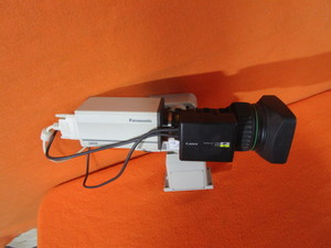 Panasonic 3-CCD Camera wCanon Broadcasting be TV Zoom Lens & Panasonic AW-PH300AP Pan-Tilt Control System