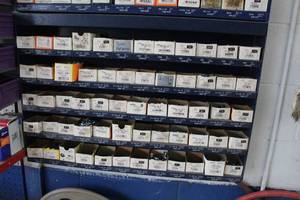 Storage Rack  with Misc. Hardware, Bolts, Washers, Screws, Nuts