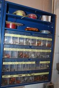 Parts Organizer Storage Cabinet  with Bulbs