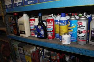 Lot of Automotive Chemicals  - White Lithium Grease, Power Steering Fluid, Electronic Cleaner, Air Flow Sensor Cleaner, ATF, Battery Terminal Protector, and more