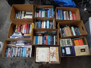 lot 33 image: 10 Boxes Of Books -Stephen King, James Patterson & More