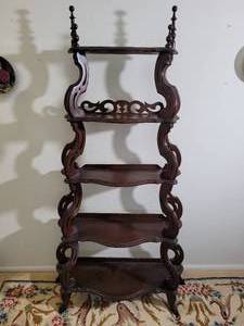 lot 13 image: Antique Carved Etagere Shelf