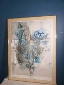 lot 100 image: Cold Clouds and Weathered Trees Framed Print